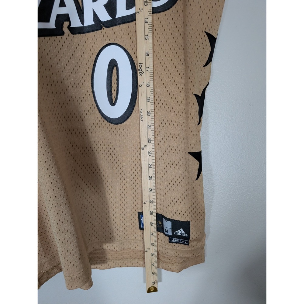 Adidas Men's Medium Gilbert Arenas Washington Wizards NBA Jersey Gold Length +2 - Picture 11 of 12